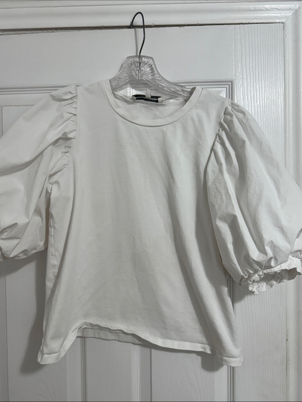 English Factory White Puff Sleeve Cotton Top